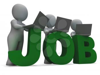 Job Online Showing Web Employment Search For Vacancy