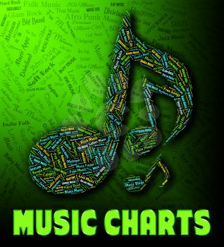 Chart Music Representing Hit Parade And Best