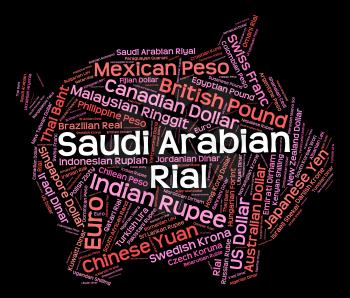 Saudi Arabian Riyal Indicating Forex Trading And Broker