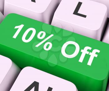 Ten Percent Off Key On Keyboard Meaning Discount Rebate Or Sale
