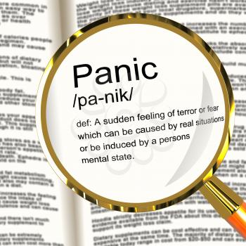 Panic Definition Magnifier Shows Trauma Stress And Hysteria