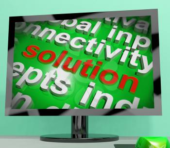Solution Screen Word Cloud Showing Achievement Resolution Solving And Solved