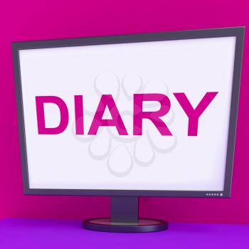 Diary Screen Showing Online Planner Planning Or Scheduler