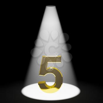 Gold 5th 3d Number Representing Anniversary Or Birthdays