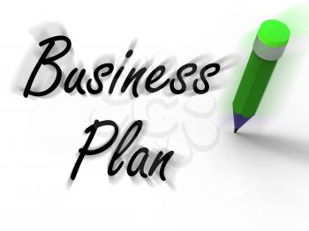Business Plan with Pencil Displaying Written Strategy Vision and Goal