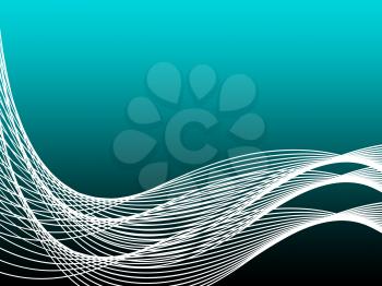 Turquoise Curvy Background Showing Graphic Design Or Modern Art