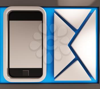 Envelope And Smartphone Showing Mobile s And Messaging