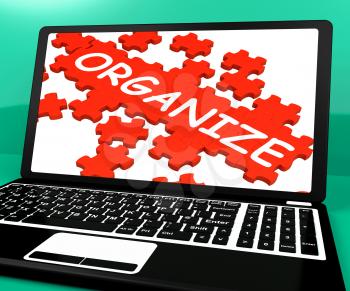 Organize Puzzle On Notebook Shows Files Management And Emails Organization