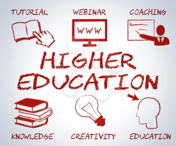 Higher Education Showing Web Site And School