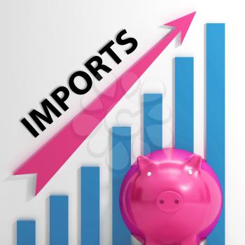 Imports Graph Showing International Trade And Importing Goods