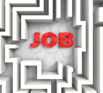 Job In Maze Shows Finding Or Searching For Jobs