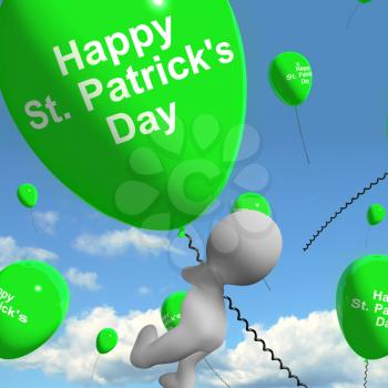 St Patrick's Day Balloons Showing Irish Party Celebration