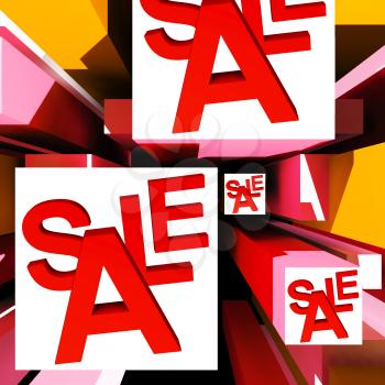 Sale On Cubes Showing Special Discounts And Promotions
