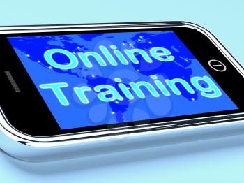 Online Training Mobile Screen Showing Web Learning