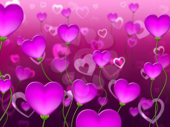 Mauve Hearts Background Indicating In Love And Passion