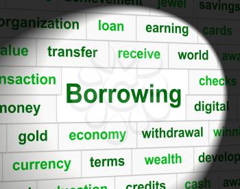 Debt Borrowing Showing Financial Obligation And Finance