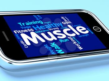 Muscle Words Showing Weight Lifting And Workout 