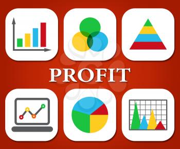 Profit Charts Indicating Business Graph And Lucrative