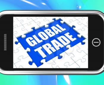 Global Trade Tablet Showing Online International Business