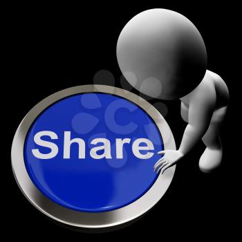 Share Button Meaning Sharing With And Showing