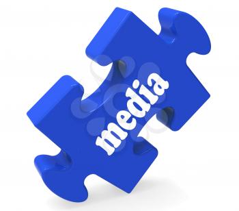 Media Jigsaw Showing News Newspapers Radio Or Tv