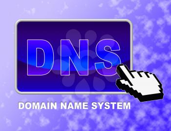 Dns Button Indicating Domain Name Server And Searching