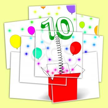 Number Ten Surprise Box Displaying Numerical Toy Or Adornment