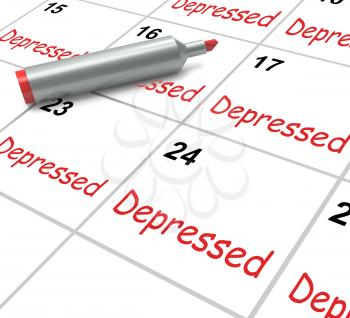 Depressed Calendar Meaning Discouraged Despondent Or Mentally Ill