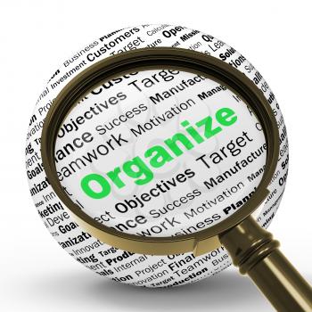 Organize Magnifier Definition Shows Structured Files Organized Or Management