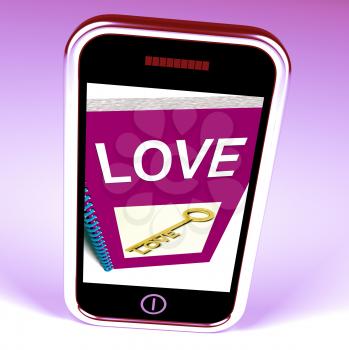 Love Phone Showing Key to Affectionate Feelings