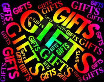 Gifts Word Representing Celebrate Surprise And Presents