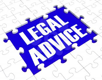 Legal Advice Puzzle Showing Attorney Counseling Or Consultation