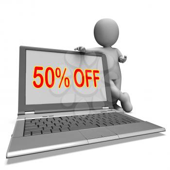 Fifty Percent Off Monitor Meaning Deduction Or Sale Online
