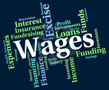Wages Word Meaning Earns Incomes And Employed 