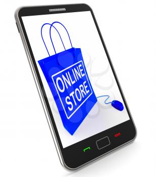Online Store Bag Representing Internet Commerce and Selling