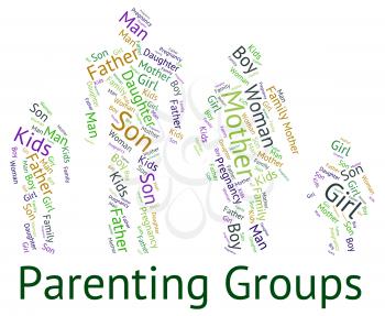 Parenting Groups Representing Mother And Baby And Mother And Child