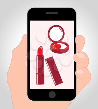 Makeup Online Representing Mobile Phone And Web