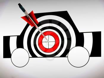 Car Target Shows Excellence Skill And Accuracy