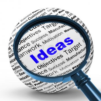Ideas Magnifier Definition Shows Creativity Conception And Innovation