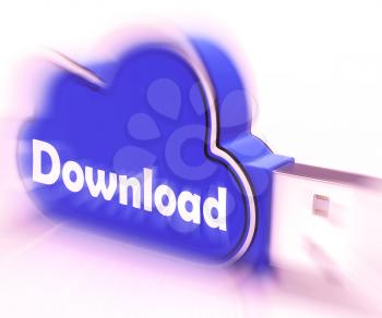 Download Cloud USB drive Meaning Files Downloading Saving Or Transferring