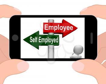 Employee Self Employed Signpost Displaying Choose Career Job Choice