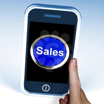 Sales On Phone Showing Promotions And Deals