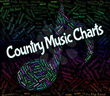 Country Music Charts Representing Best Sellers And Harmonies