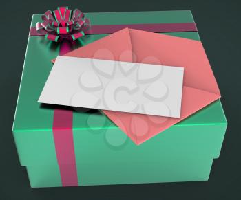 Gift Tag Representing Empty Space And Box