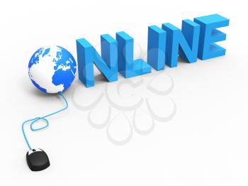 Internet Online Showing World Wide Web And Web Site