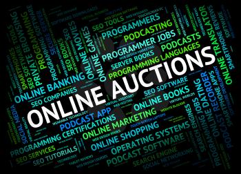 Online Auctions Indicating World Wide Web And Website