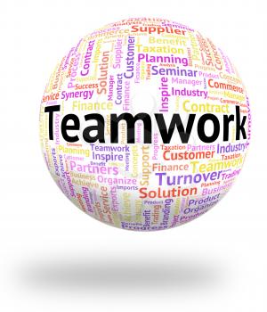 Teamwork Word Showing Words Together And Organization