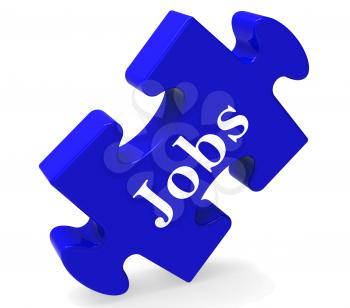 Jobs Puzzle Showing Recruitment Employment Or Hiring