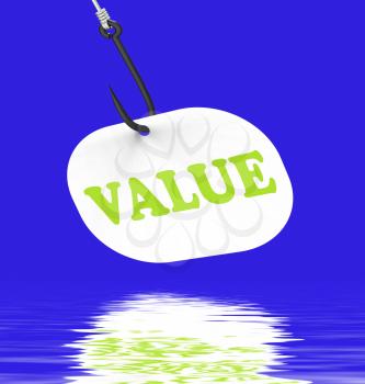Value On Hook Displaying Great Significance Worth Or Importance