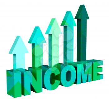 Income Arrows Indicating Revenue Wage And Direction 3d Rendering